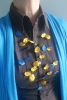 ROSE PETALS IN BLUE & YELLOW - Χειροποίητο Κολιέ